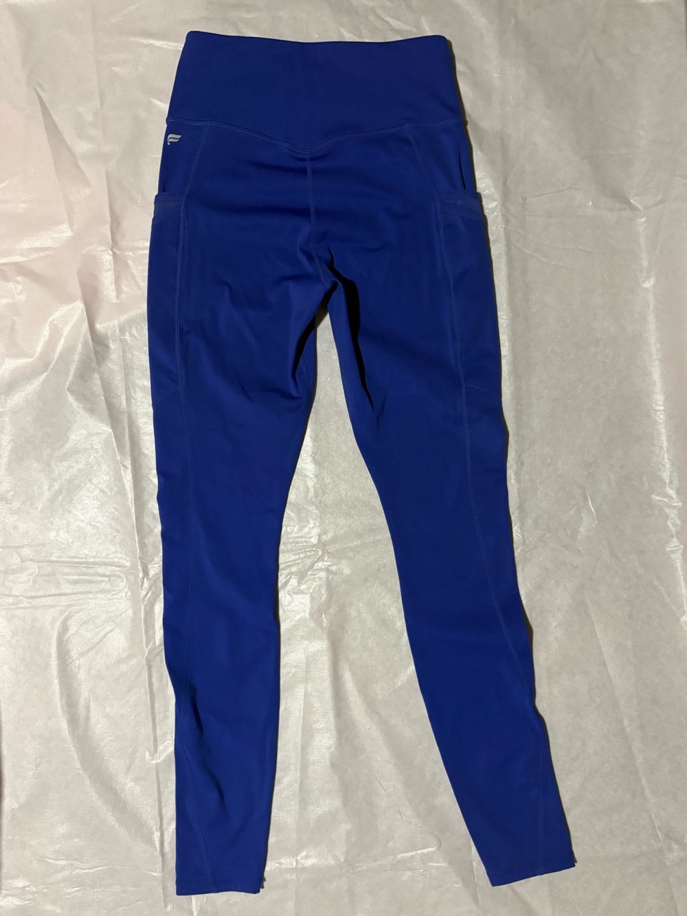 Fabletics Royal Blue Kids' High-Waist Leggings with Side Pockets - Picture 2 of 3